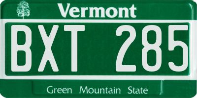 VT license plate BXT285