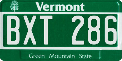 VT license plate BXT286