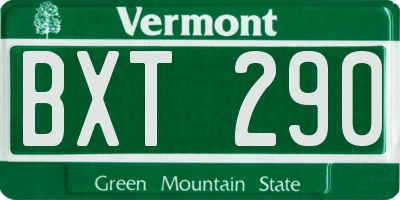 VT license plate BXT290