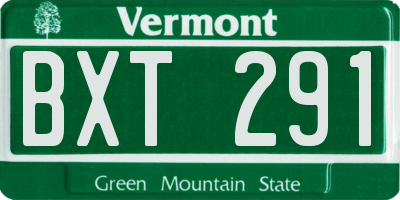 VT license plate BXT291