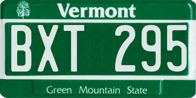 VT license plate BXT295