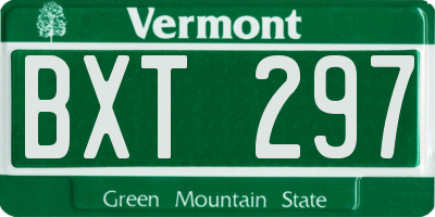 VT license plate BXT297