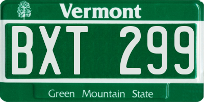VT license plate BXT299