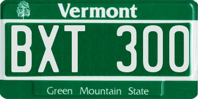 VT license plate BXT300