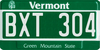 VT license plate BXT304