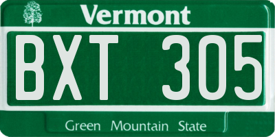 VT license plate BXT305