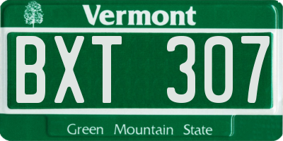 VT license plate BXT307
