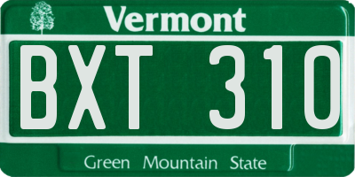 VT license plate BXT310