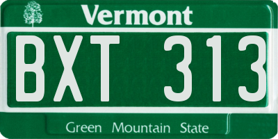 VT license plate BXT313
