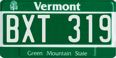 VT license plate BXT319