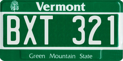 VT license plate BXT321