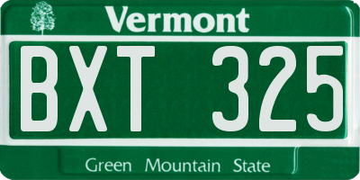 VT license plate BXT325