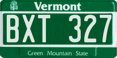 VT license plate BXT327