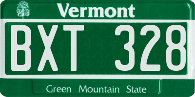 VT license plate BXT328