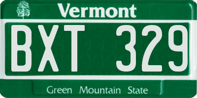 VT license plate BXT329