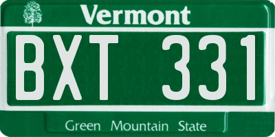 VT license plate BXT331