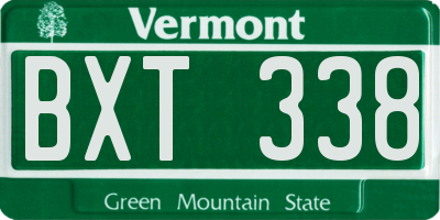 VT license plate BXT338