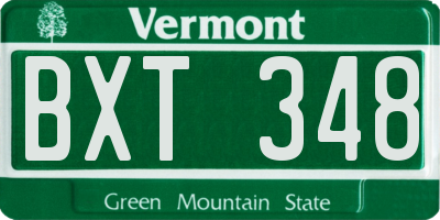 VT license plate BXT348