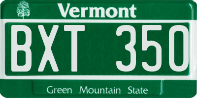 VT license plate BXT350