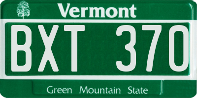 VT license plate BXT370