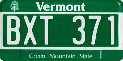 VT license plate BXT371