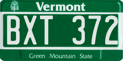 VT license plate BXT372