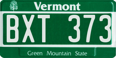 VT license plate BXT373