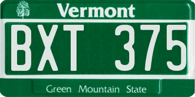 VT license plate BXT375