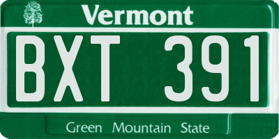 VT license plate BXT391