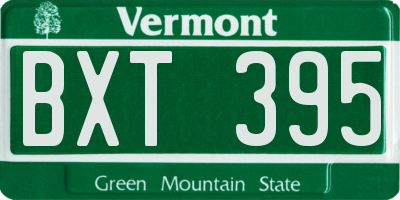 VT license plate BXT395