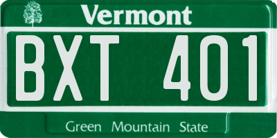 VT license plate BXT401