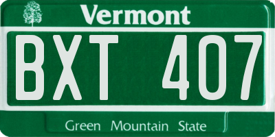 VT license plate BXT407