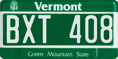 VT license plate BXT408