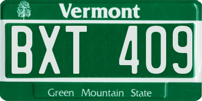 VT license plate BXT409