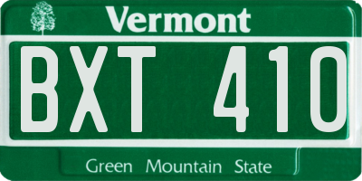 VT license plate BXT410
