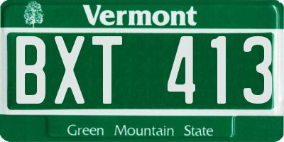 VT license plate BXT413