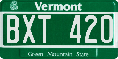 VT license plate BXT420
