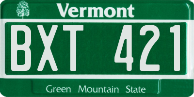 VT license plate BXT421