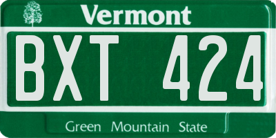 VT license plate BXT424