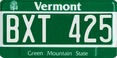 VT license plate BXT425
