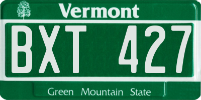 VT license plate BXT427