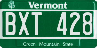 VT license plate BXT428