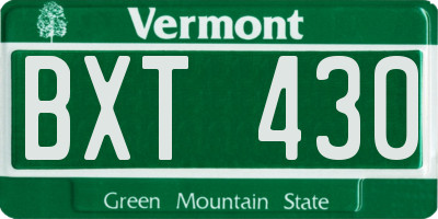 VT license plate BXT430