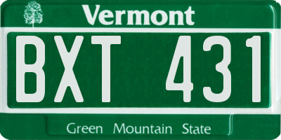 VT license plate BXT431