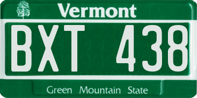 VT license plate BXT438