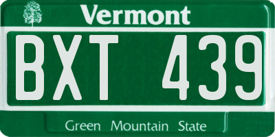 VT license plate BXT439
