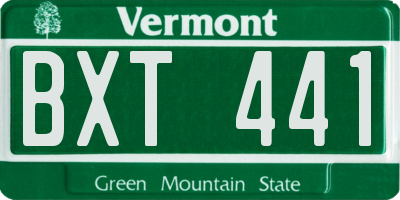 VT license plate BXT441