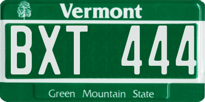 VT license plate BXT444
