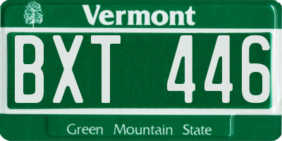 VT license plate BXT446