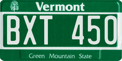 VT license plate BXT450